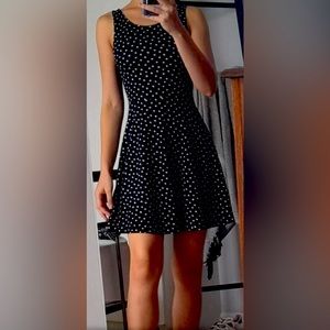 Black polka dot mini/skater dress by Divided for H&M size 4